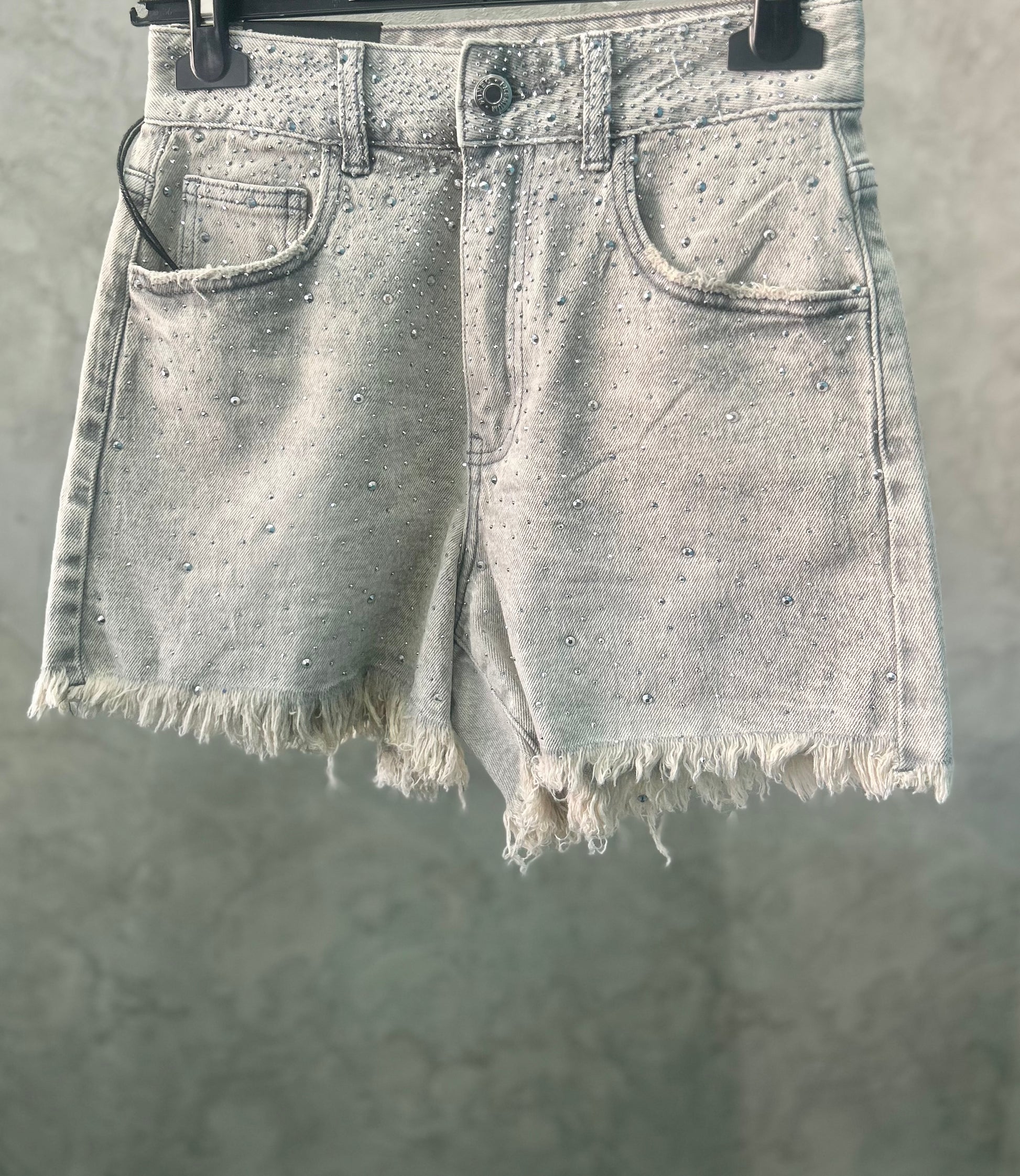 Shorts denim con glitter