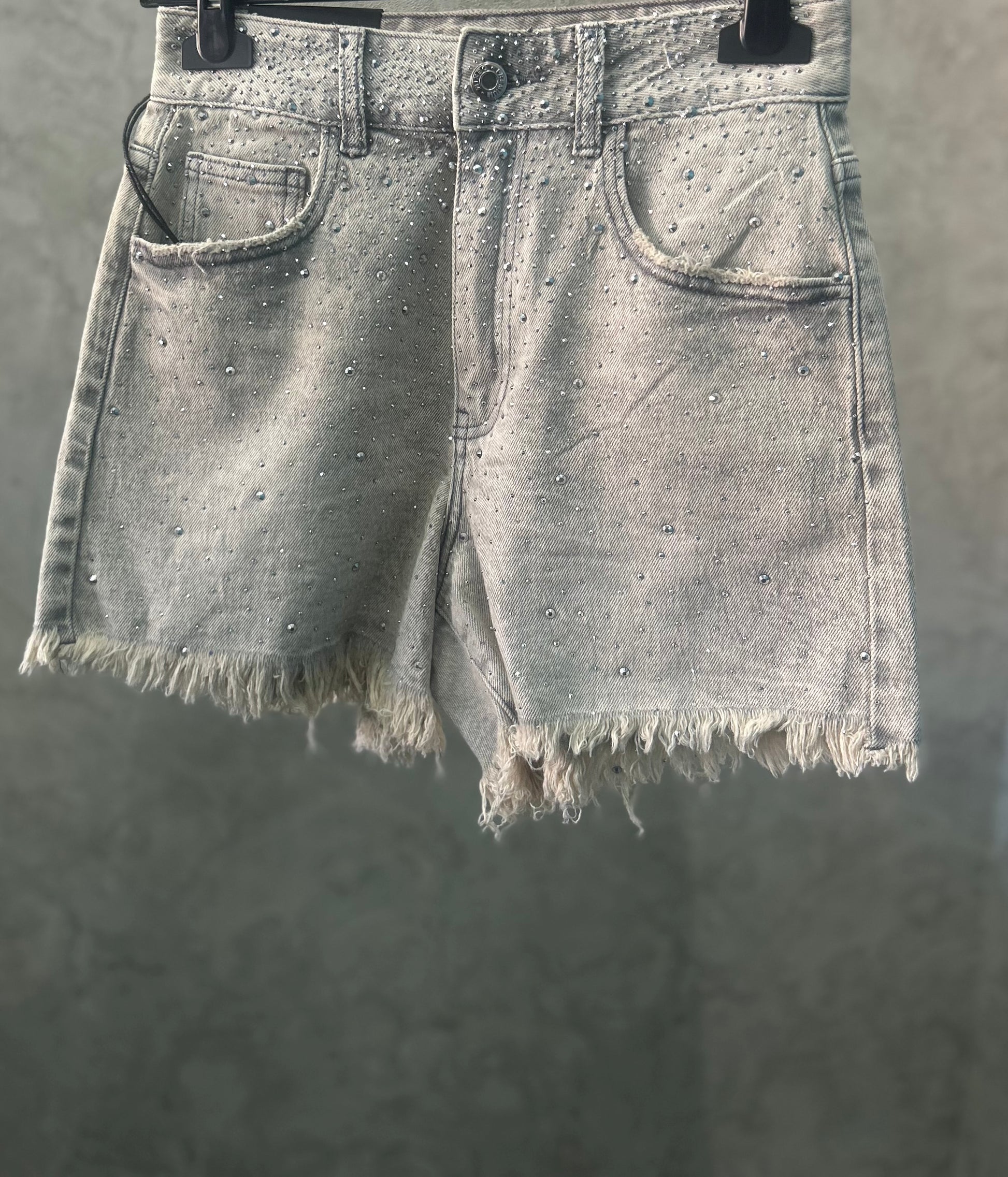 Shorts denim con glitter
